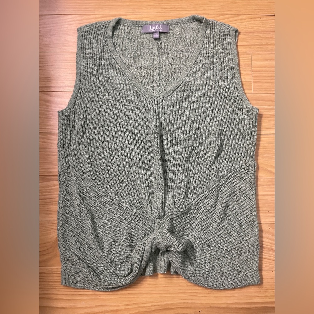 Marled Olive Knit Tank Top